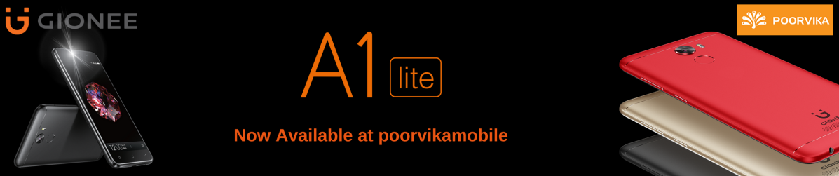 Gionee A1 Lite mobile now available only on Poorvika in chennai